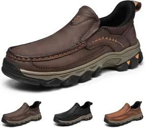 Waterproof Shoes for Men Lightweight Hiking Shoes Breathable Leather Loafers Comfortable Walking Sneakers Outdoor Casual Oxford