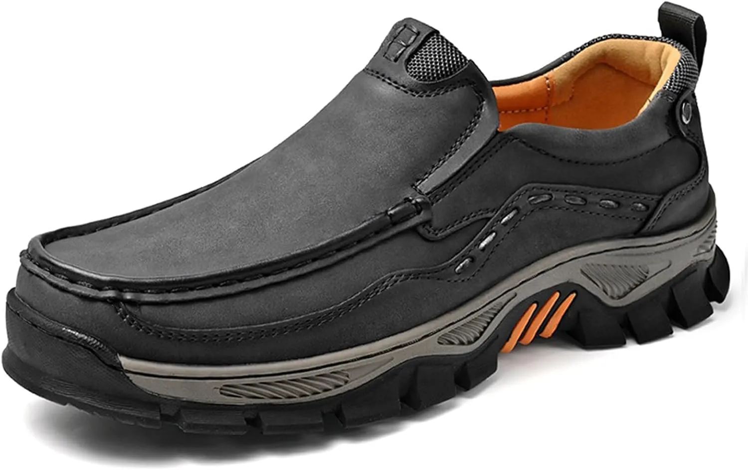 Waterproof Shoes for Men, Outdoor Casual Oxford, Lightweight Hiking Shoes, Breathable Leather Loafers, Comfortable Walking Sneakers