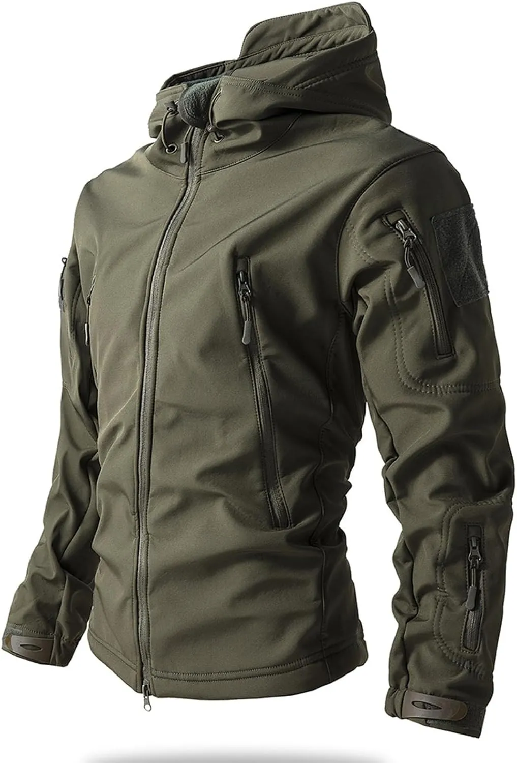 Windproof Jacket for Men Lightweight Warm Winter Jacket Camo Tactical Military Jacket Zip Up Polar Fleece Hoodie Coat