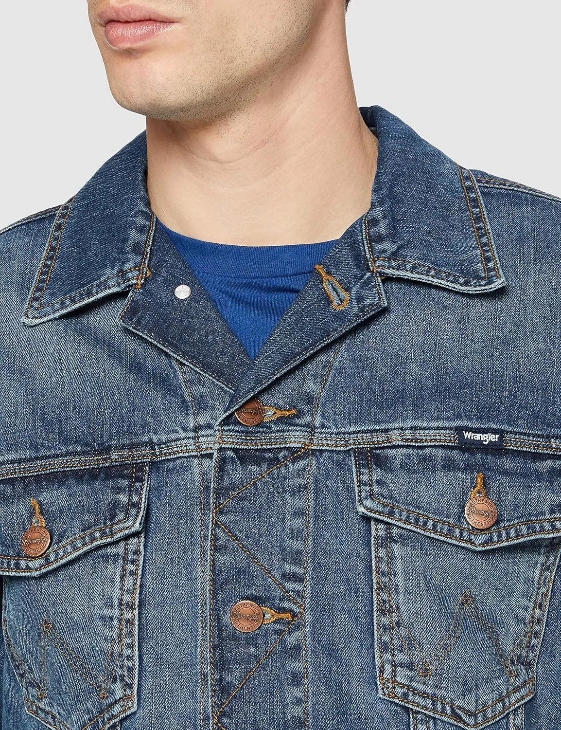 Wrangler Mens Rinsed Denim Jacket