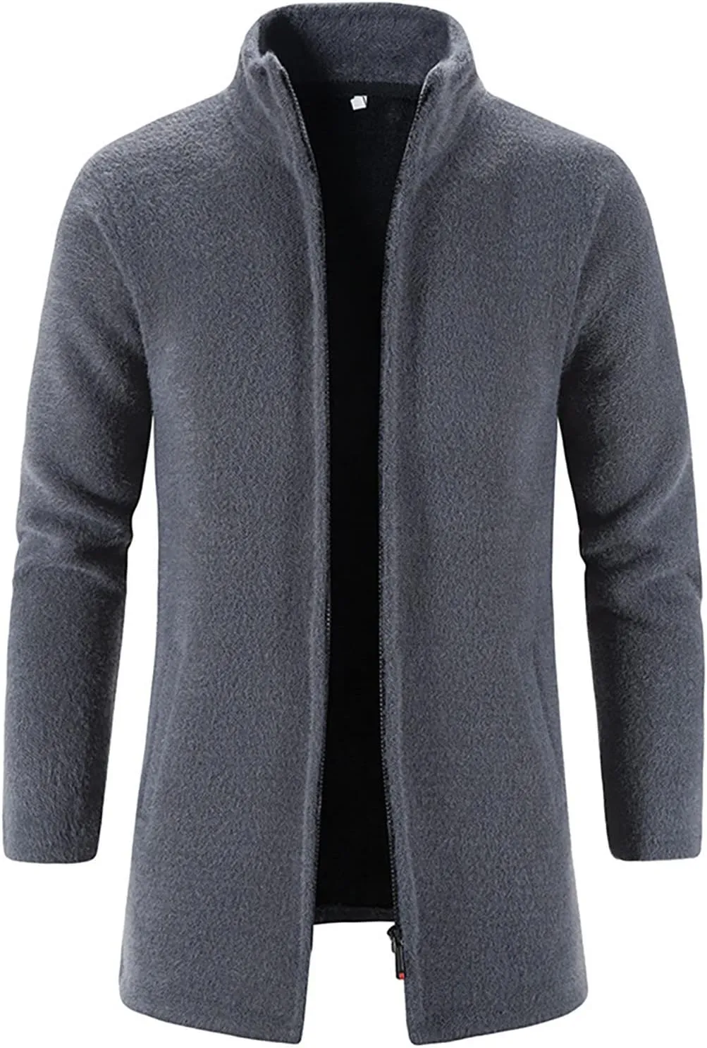 Ymosrh Mens Coats and Jackets Winter Casual Medium Length Stand Collar Zipper Mink Velvet Windbreaker Jacket Coat