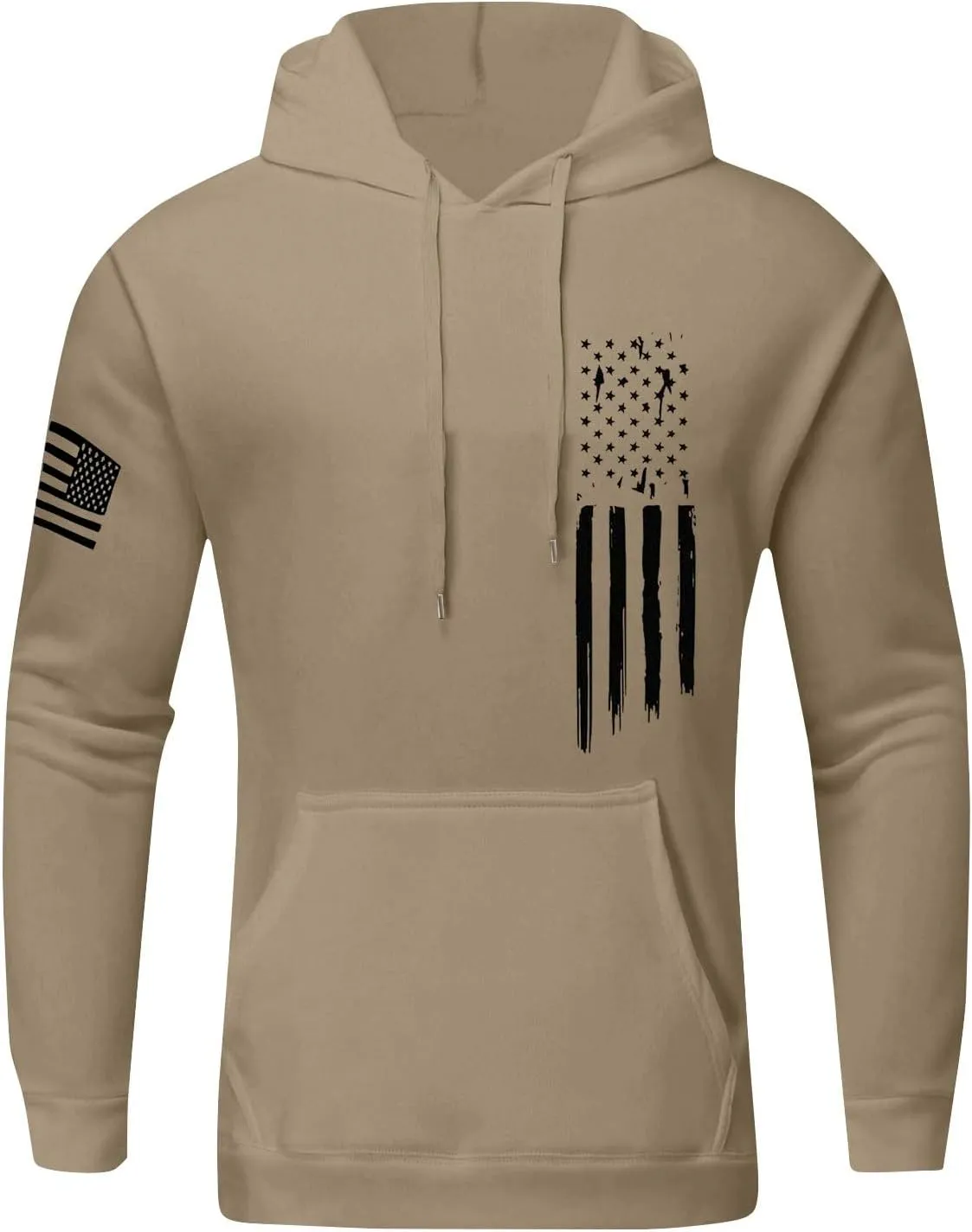 Ymosrh Men's Graphic Hoodies USA Flag American Patriotic Long Sleeve Pocket Pullover Sweatshirts, M-6XL