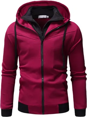 Ymosrh Men's Sweatshirt Zip Up Jacket Pullover Sweatshirts Casual Cardigan Hoodie, M-4XL