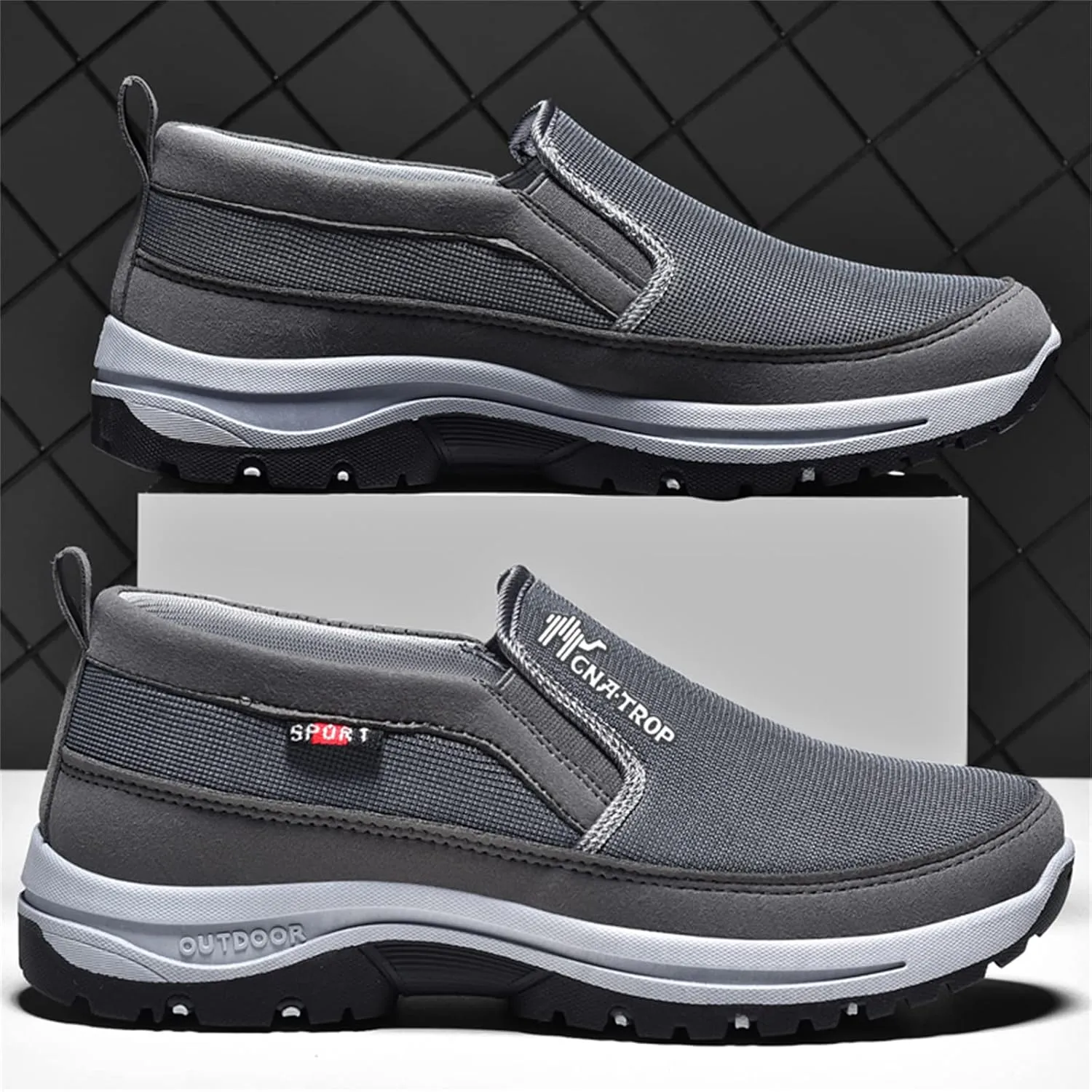 Ztigerz Men's Breathable Mesh Canvas Orthopedic Travel Plimsolls Slip-On Loafers,Comfort Non Slip Outdoor Flats Sneakers Walking Hiking Driving Casual Boat Shoes