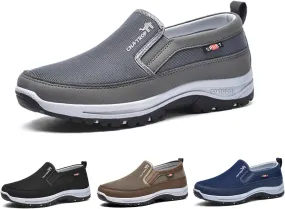 Ztigerz Men's Breathable Mesh Canvas Orthopedic Travel Plimsolls Slip-On Loafers,Comfort Non Slip Outdoor Flats Sneakers Walking Hiking Driving Casual Boat Shoes